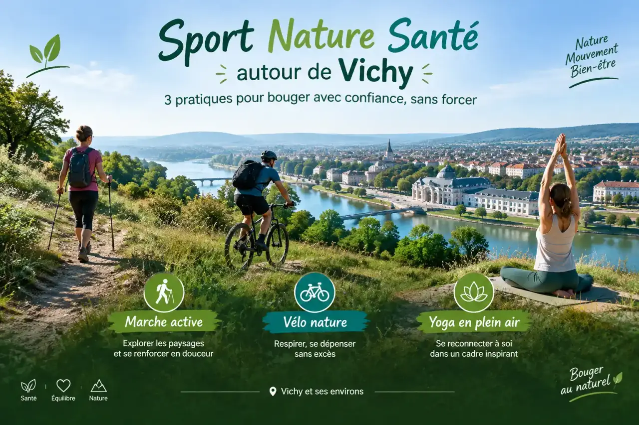 Sport Nature Santé autour de Vichy : 3 pratiques pour bouger avec confiance, sans forcer