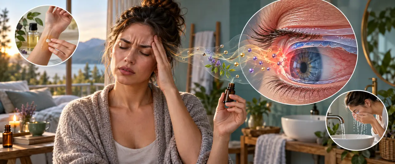 Huile essentielle et migraine : pourquoi l’application près des yeux peut irriter