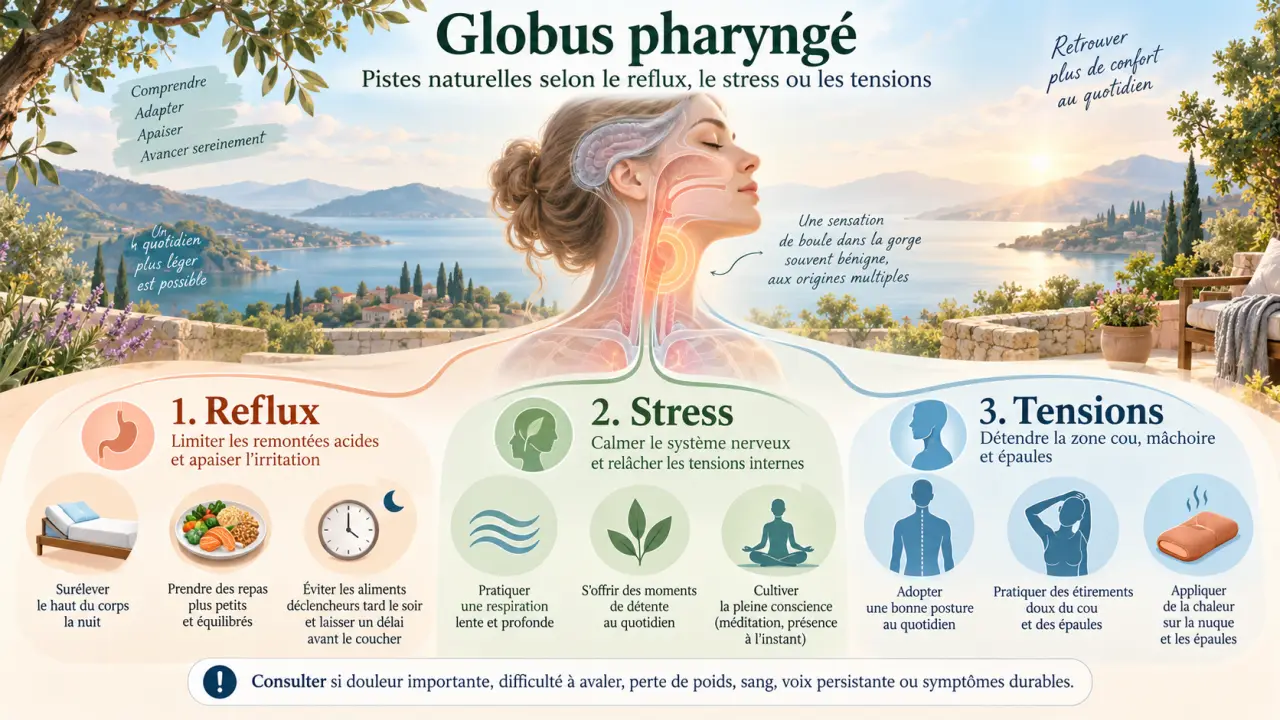 Globus pharyngé : quel traitement naturel selon le reflux, le stress ou les tensions ?