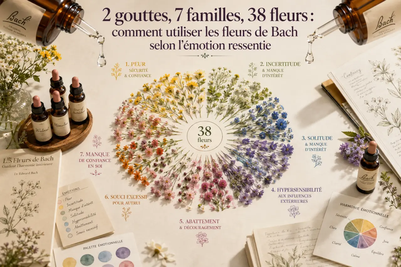 2 gouttes, 7 familles, 38 fleurs : comment utiliser les fleurs de Bach selon l’émotion ressentie